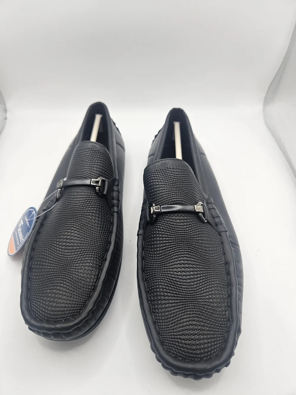 Jabasic Black Textured Bit-Detail Loafers for Kids